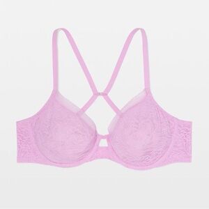 Soma Unlined Lace Perfect Coverage Bra Convertible Straps 32DD New